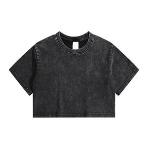 T-shirt court personnalisé pour femme en coton premium – Vêtements de mode en gros - Product Image 3
