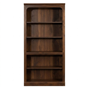 Modern Transitional Teak <b>Wood</b> Bookshelf Doorless Book Storage Organizer Rack for Home Office Study - Product Image 2