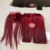 Melon d'eau vin couleur os faisceaux droits couleur rose perruques d'extension de cheveux humains vierges pour les femmes noires avec prix de gros
