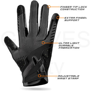 Gants de football américain de haute qualité personnalisables, concevez votre propre logo, respirants, antidérapants, légers, compatibles avec les écrans tactiles, sportifs - Product Image 4