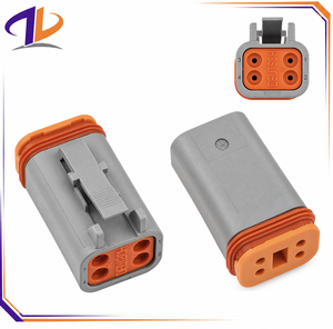 Conector Hembra de 4 Pines Compatible con DT06-4S, Contacto de Cobre, Carcasa de Nailon Impermeable para Automoción, Color Gris, Serie DT, Conector de Cable a Cable - Product Image 1