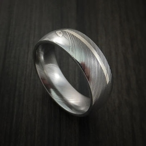 Bague en acier Damas haut de gamme pour homme, motif unique, fabrication artisanale, fournisseur de bijoux OEM ODM - Product Image 3