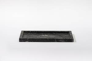 Plateau de service rectangulaire en marbre noir zèbre, moderne, sûr, en pierre naturelle, décoratif, décoration de luxe pour la maison - Product Image 3