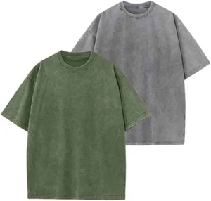 Camisetas para Hombre con Lavado Ácido de Marca Privada, Estilo Vintage, Logotipo Personalizado, Proveedor Mayorista OEM ODM para Marcas de Moda - Product Image 1