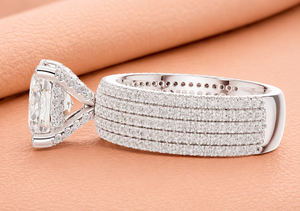 Ensemble de mariage en or massif 14 carats de qualité supérieure, serti de diamants brillants, coupe brillante 2 carats, plaqué rhodium, luxe, certifié IGI, bague pour femme - Product Image 2