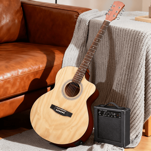 Chitarra KMA201 da 41 pollici con pannello in salice e binding opaco, include amplificatore da 15W, borsa, accordatore, corde e altri accessori - Product Image 6
