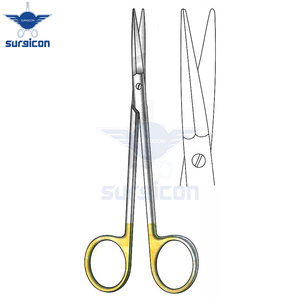 Ciseaux chirurgicaux Peck-Joseph 14 cm (5-1/2 pouces) à lame droite et arrondie en carbure de tungstène doré TC, précision en acier inoxydable - Product Image 2