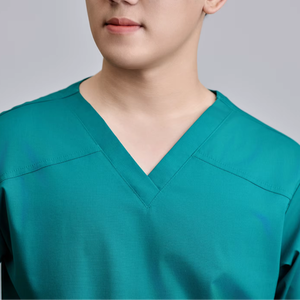 52% Cotton 45% Polyester 3% Spandex FMF Unisex WFX-CVC Needle Detection Vietnamese Made Hospital Uniform Medical <b>Scrub</b> <b>Set</b> - Product Image 1