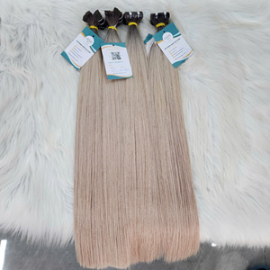 Extensions à bandes adhésives blond clair vietnamien vierge, double trame, cuticules alignées, toutes couleurs, cheveux humains adaptés - Product Image 1
