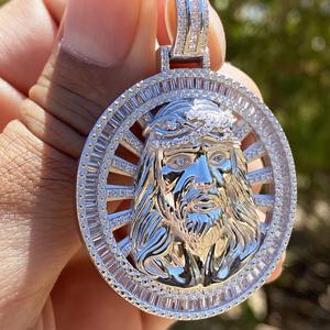 Comprar Colgante de Jesús con Diamantes, Amuleto Unisex, Collar de Jesús con Diamantes, Colgante Religioso Personalizado, Joyería Hip Hop Bling para Hombre - Product Image 1