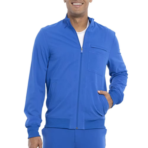 Men Custom Logo Medical Scrub Jacket Spandex/Polyester Knitted Fabric Breathable Lightweight Professional Fit Uniform Hospital - Product Image 6