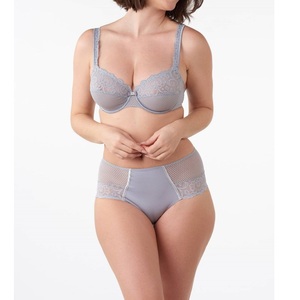 Conjunto de sujetador con aros y copa completa estilo francés personalizado con estampado floral, ultrafino, talla 32, bralette ajustable para mujer. - Product Image 5