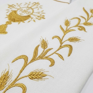 Estola de clérigo blanca bordada, vestimenta litúrgica cristiana para sacerdote, escapulario de tela personalizado para iglesia - Product Image 6