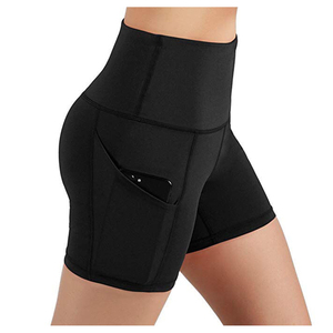 Shorts de yoga taille haute pour femme, avec poche téléphone, élastique, sans couture, effet push-up, compression, sexy, grande taille - Product Image 6