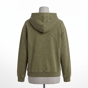 Sudadera con Capucha de Forro Polar Verde Oliva para Mujer, con Capucha Cruzada y Bolsillo Canguro, Ropa Urbana Personalizada al por Mayor - Product Image 4