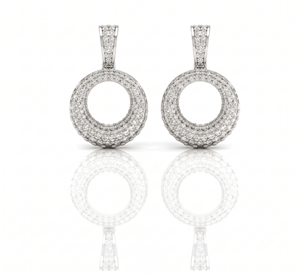 Pendientes de Aro Abiertos con Diamantes Pavé, Corte Brillante Redondo, para Mujer, Joyería de Lujo, Diamantes Naturales y Cultivados en Laboratorio - Product Image 2