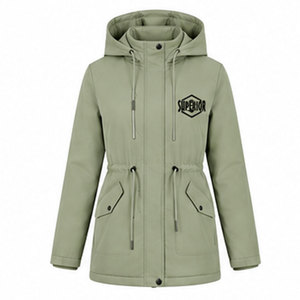 Parka décontractée pour femme avec capuche, finition résistante à l'eau, construction coupe-vent et coupe longue élégante - Product Image 1
