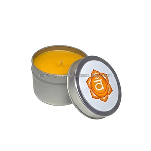 Vela Ritual Creativa Premium – Lata Plateada Metálica con Símbolo del Chakra Sacro – MOQ 100 - Product Image 1
