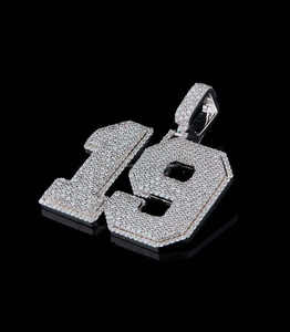 Colgante I9 Religioso de Moissanita Chapado en Rodio, Plata 925 con Micro Pavé, Corte Redondo, Estilo Hip Hop, Unisex, para Uso Diario - Product Image 1