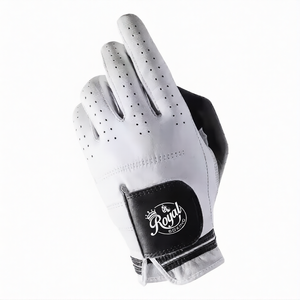 Guantes de golf Grace Unisex personalizables de cuero genuino suave mano derecha con logotipo personalizado blanco Color de embalaje personalizado - Product Image 1