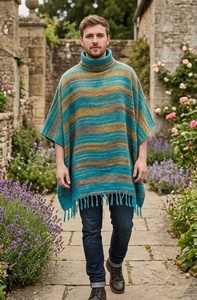 Nouveau design tendance : Pulls poncho jacquard bohème à col épais et respirant, anti-plis, pour hommes et femmes - Product Image 2