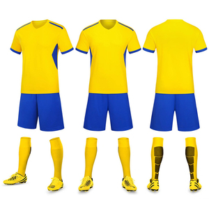 <b>White</b> Blue Sublimation Soccer Jersey Set Breathable Polyester Adult <b>Men</b> OEM Service - Product Image 2