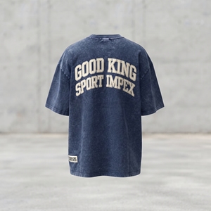 Camiseta de Mezclilla Lavada Estilo Vintage con Estampado Gráfico Good King Sport Impex, Oversize, Casual, Streetwear, Unisex - Product Image 2
