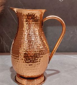 Ensemble de carafes en cuivre pour un système d'hydratation sain en famille, ensemble de rangement d'eau en métal avec verres, durable, réutilisable, vaisselle de cuisine. - Product Image 2