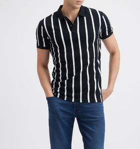 Camisa de Manga Corta para Hombre, 100% Algodón, con Bolsillo, Antiarrugas, Tejido Transpirable, Estampado Blanco y Negro, Técnicas de Bordado - Product Image 6