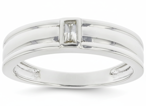 Bague de mariage classique pour homme en argent sterling 925 plaqué, couleur D, clarté VVS1, sertie de moissanite, idéale pour les fiançailles et les fêtes - Product Image 3