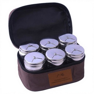 Outdoor Condiment <b>Jar</b> <b>Set</b> M Size With Handle For Camping Solid Seasonings Storage Box Zipper Lid - Product Image 5
