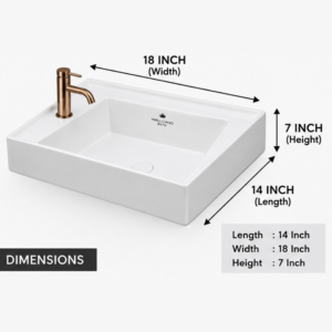 Lavabo mural rectangulaire moderne en céramique, avec robinet monotrou, capacité 12L, facile à nettoyer, écologique, pour hôpitaux et hôtels, blanc - Product Image 3