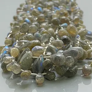 Perles de Labradorite Naturelle Lisse de 9-12mm, Grade B, pour la Fabrication de Bijoux, Vente en Gros - Product Image 1