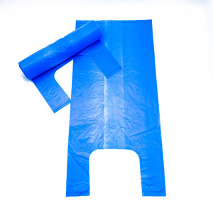 Custom Printed 2024 Biodegradable LDPE Poly <b>White</b> <b>Side</b> Gusset T-Shirt <b>Bags</b> with Vest Handles Plastic Shopping Business Packaging - Product Image 5