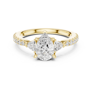 SATVIK RATNA Bague de fiançailles, de mariage et d'anniversaire de luxe en or 14K/18K avec diamant de laboratoire taille poire de 1,5 carat certifié IGI - Product Image 1