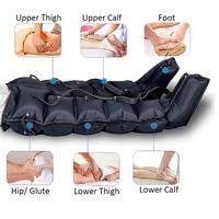 Système de récupération par compression d'air à 6 chambres de qualité médicale, appareil de pressothérapie IPC, CE, drainage lymphatique et récupération musculaire