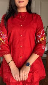 Most Selling Designer Cotton Taj <b>Kurti</b> with Lightweight Fabric for Comfortable Summer Wear and Office Styling Available For Sale - Product Image 2