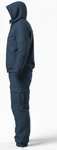 Ensemble de camping pour homme : veste à capuche - 100 % polyester, infroissable, séchage rapide, écologique, épais, élastique, manches régulières - Product Image 3