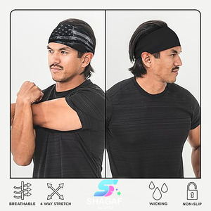 Elastic <b>Sports</b> <b>Headband</b> for Men Women Sweat Absorbent Herringbone Knitting Cotton Non Slip Fitness Regular Style All Seasons - Product Image 4