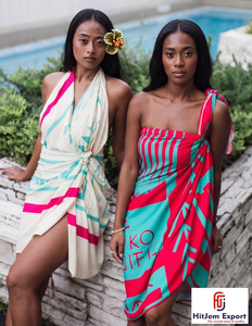 Custom Tahitian Resort <b>Beach</b> Sarong Tropical Pareo OEM ODM Textile Manufacturer India Fiji Samoa Cook Islands - Product Image 5