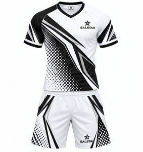 Ensemble maillot et short de sport sublimé tendance pour hommes, noir et blanc, respirant, uniforme de rugby, kit d'équipe de club, logo des sponsors - Product Image 3
