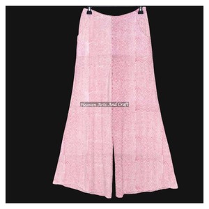 Hot Trending Block Print Wild Leg Cotton Palazzo European Clothing Women Regular Waist <b>Bell</b> Bottom Boho Harem Pants #1 Popular - Product Image 2