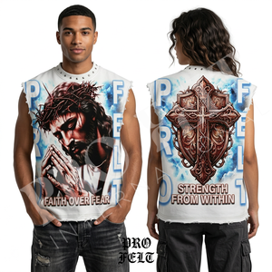 Débardeur sans manches en coton 100% uni, personnalisable avec un design imprimé, pour la salle de sport, le fitness, confortable, respirant, t-shirts pour hommes - Product Image 2