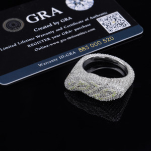Bague pour homme en argent 925 avec moissanite et diamants, motif ovale, sertie de pierres, audacieuse et imposante, bijou de luxe style Hip Hop, légère, idée cadeau - Product Image 4