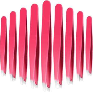 Pince à épiler pour sourcils UBI en acier inoxydable, durable et réutilisable, lot de 9 pièces avec pointe inclinée, tendance pour hommes et femmes - Product Image 2