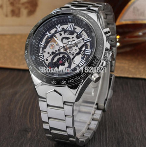 Nouvelle montre mécanique entièrement automatique pour homme, style décoratif, bracelet en acier inoxydable, boîtier en alliage, cadran ajouré, universelle - Product Image 4