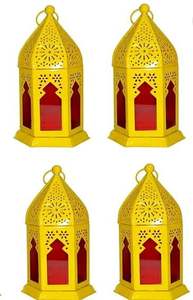 Arabic <b>Lantern</b> Golden metal glass <b>lanterns</b> for <b>tea</b> <b>lights</b>, perfect for Ramadan, Eid, Christmas, dining - Product Image 2