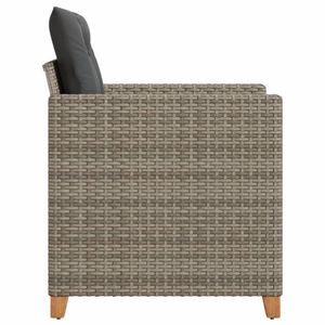 Chaise de jardin en rotin PE gris avec housses amovibles standard - Product Image 5