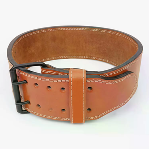 Light Tan 10mm Cowhide Leather <b>Belt</b> Fitness Exercise Dual Prong Steel Buckle Strong Lumbar Support <b>Powerlifting</b> <b>Belts</b> - Product Image 2