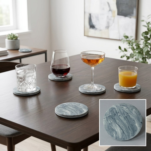 Round Marble Pattern Resin Coaster 4 Inch Decorative Drink Coaster Heat Resistant <b>Table</b> <b>Protector</b> OEM Wholesale - Product Image 5